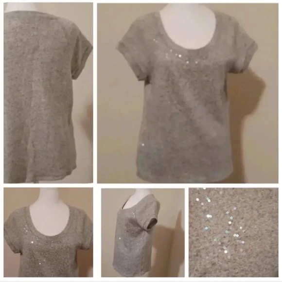 -- Short sleeve sweater with sparkles - Picture 2 of 7